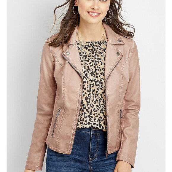 Maurice’s Faux Leather Washed Moto Jacket Size 4X - Picture 1 of 14